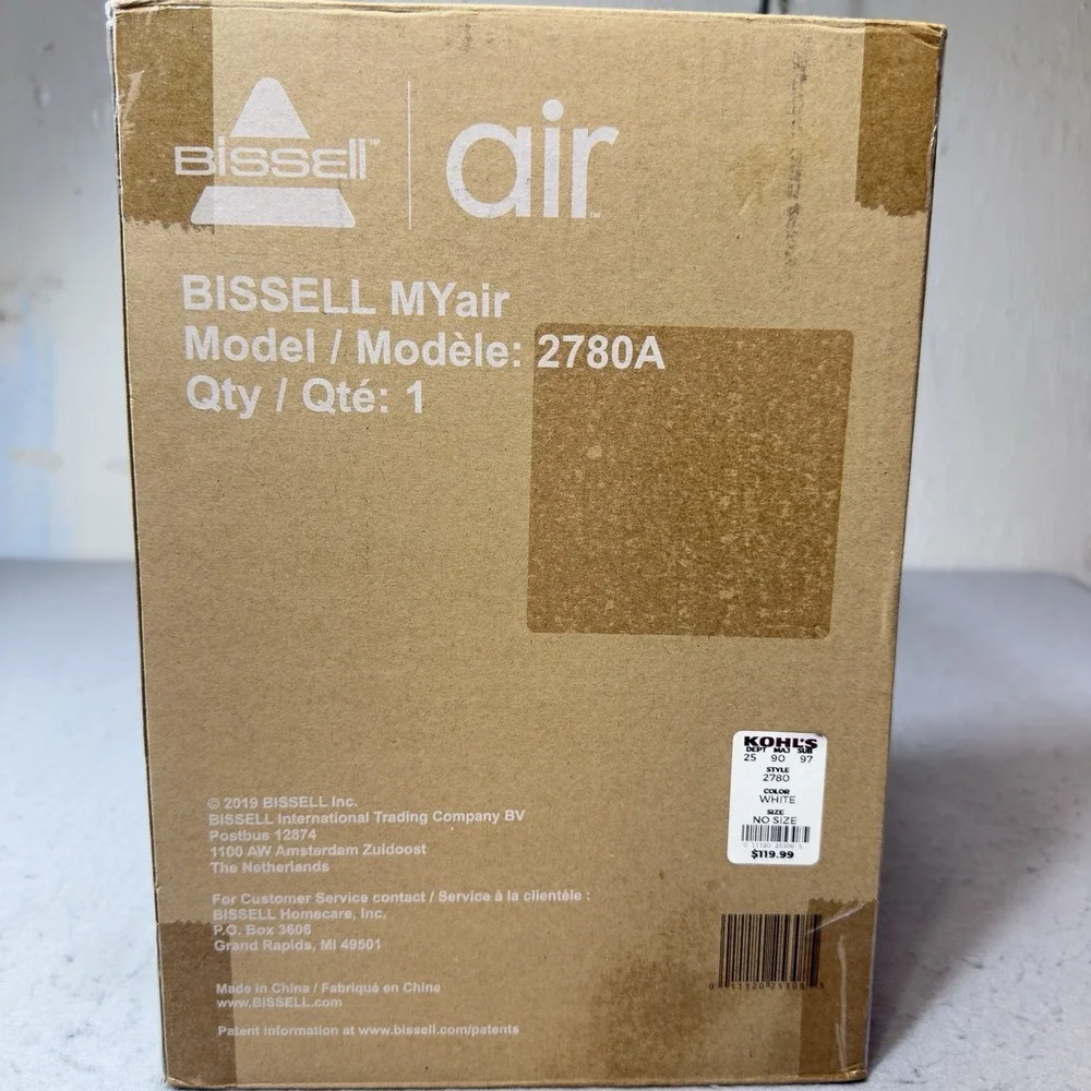 BISSELL 2780A MyAir 100 sq/ft 3 Speeds 30-46 dBa Personal Air Purifier - White
